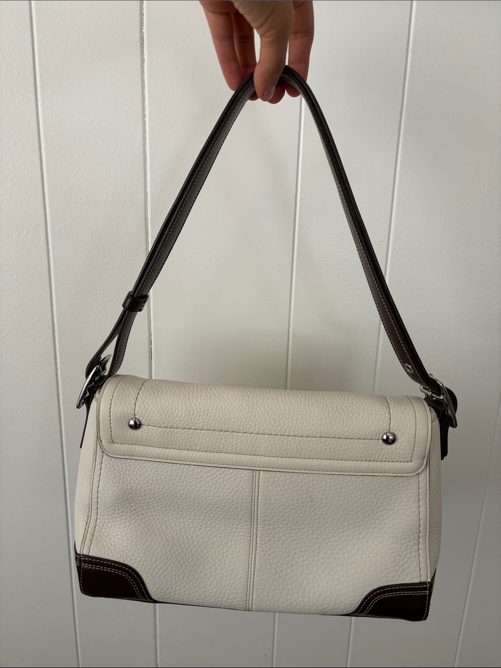 COACH Cream and Brown Leather Shoulder bag - Picture 2 of 9